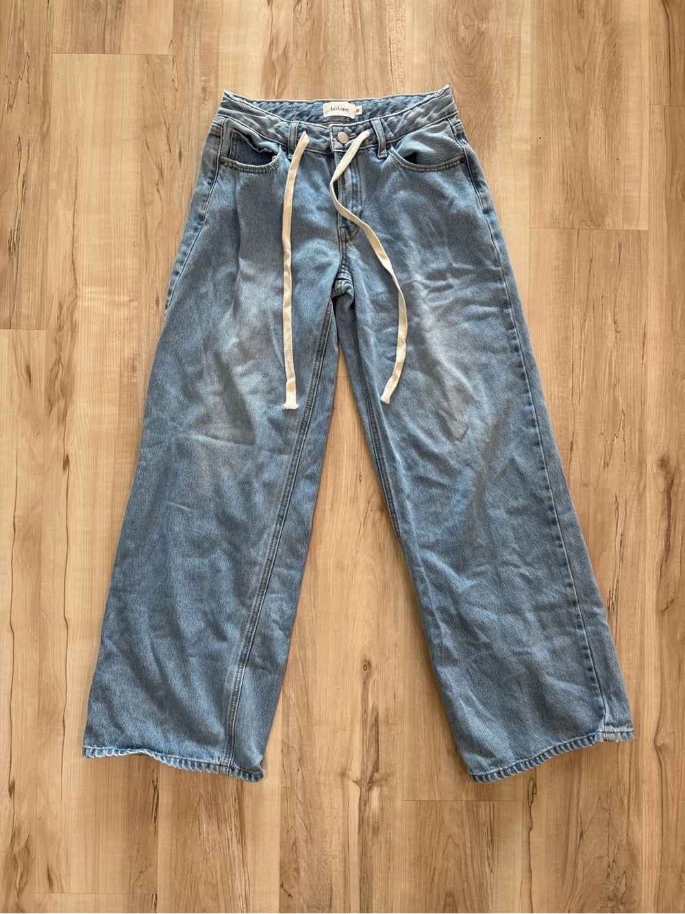 Bohme Wide Leg Jeans with Drawstring